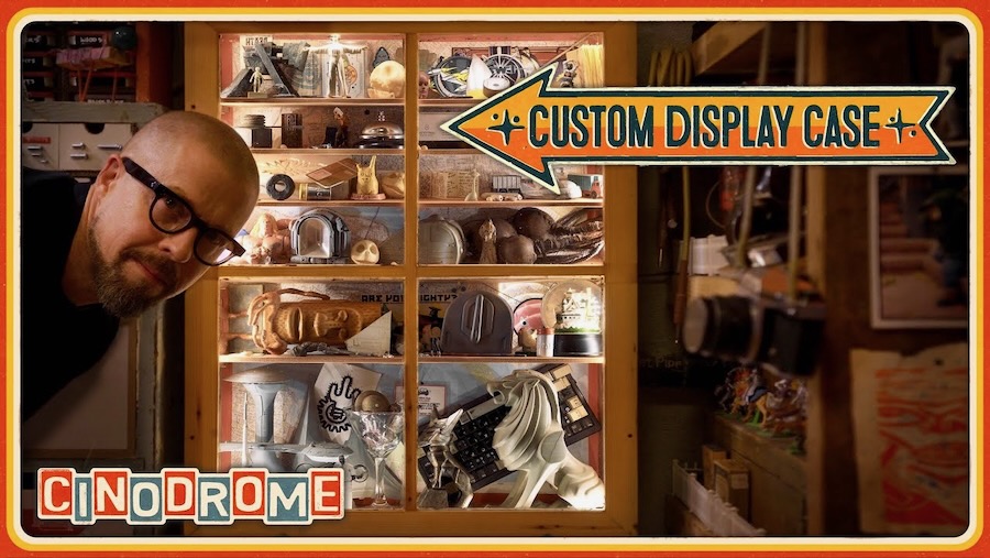 Custom Cabinet For 99 Film Artifacts - Dave Fogler at the Cinodrome