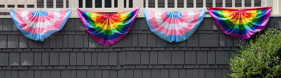 Pride flags at a neighbour