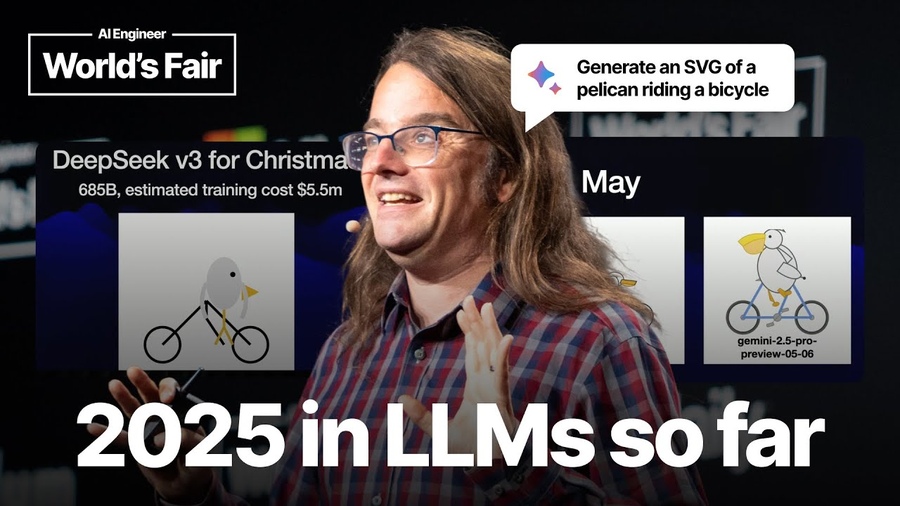 2025 in LLMs so far, illustrated by Pelicans on Bicycles — Simon Willison - AI Engineer
